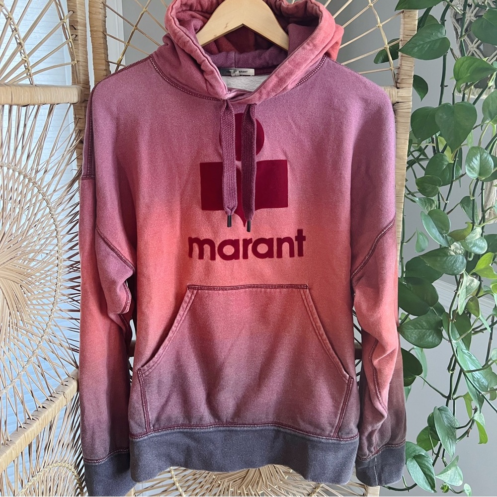 ❤️ ISABEL MARANT Mansel Ombré Red Hoodie Hooded Sweatshirt size M